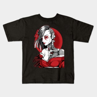 Saibōgu Cyberpunk Geisha Kids T-Shirt